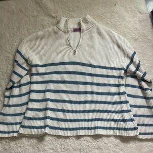 EDIKTED BLUE AND WHITE STRIPED SWEATER